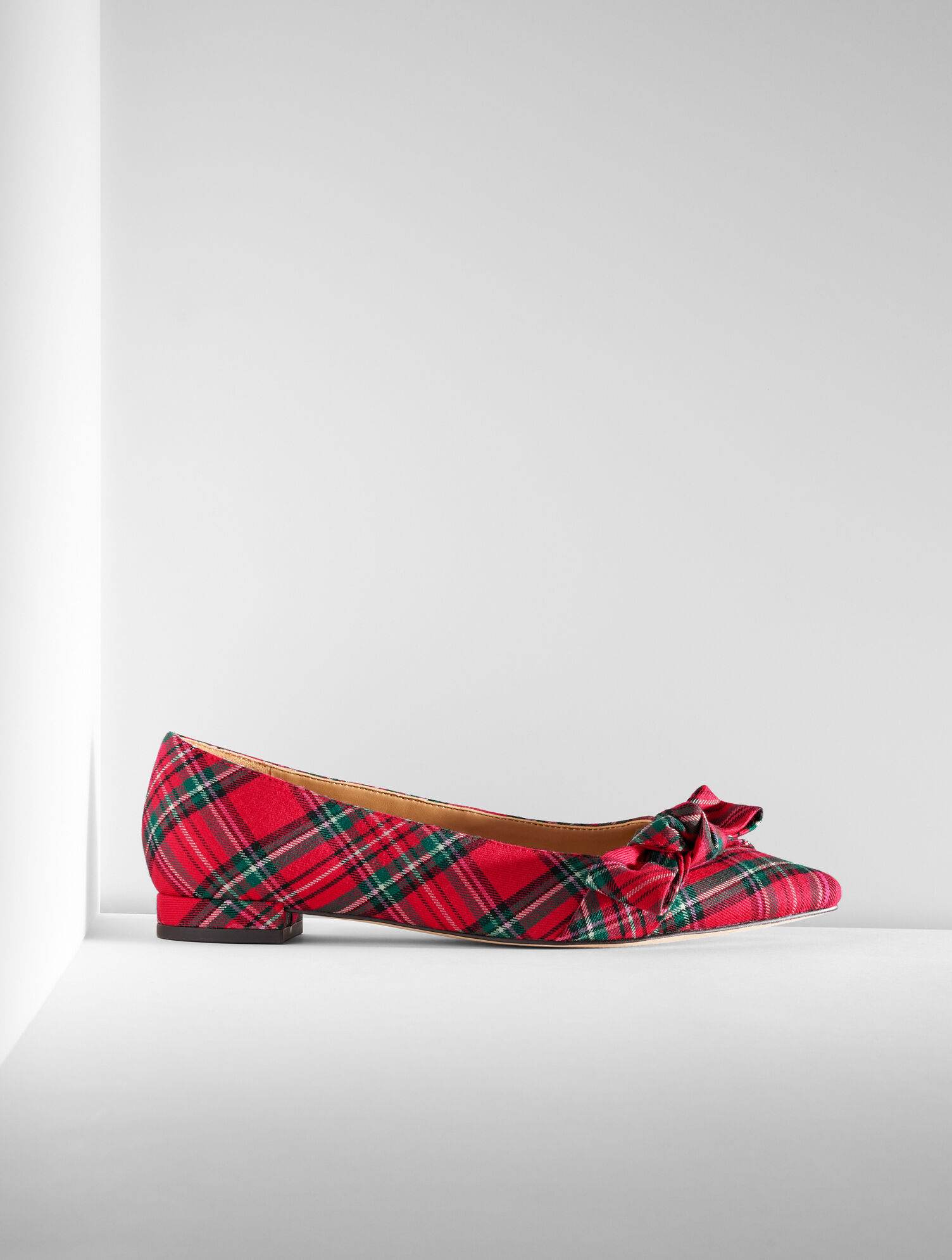 Portia Bow Flats - Cider Plaid