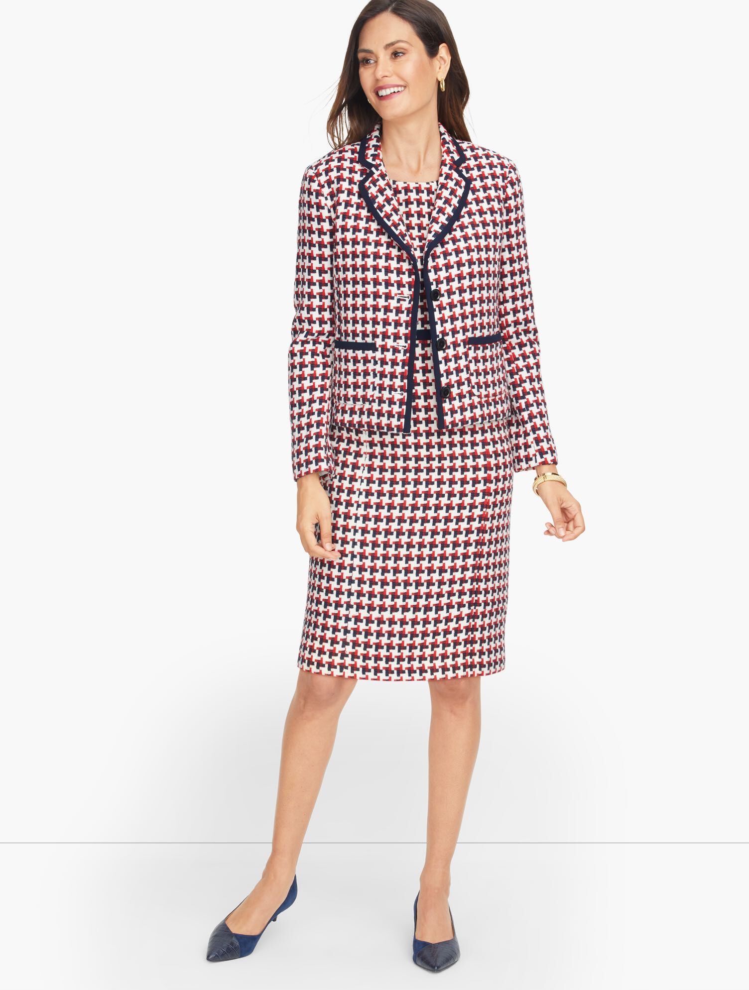 Luxe Woven Bold Houndstooth Jacket
