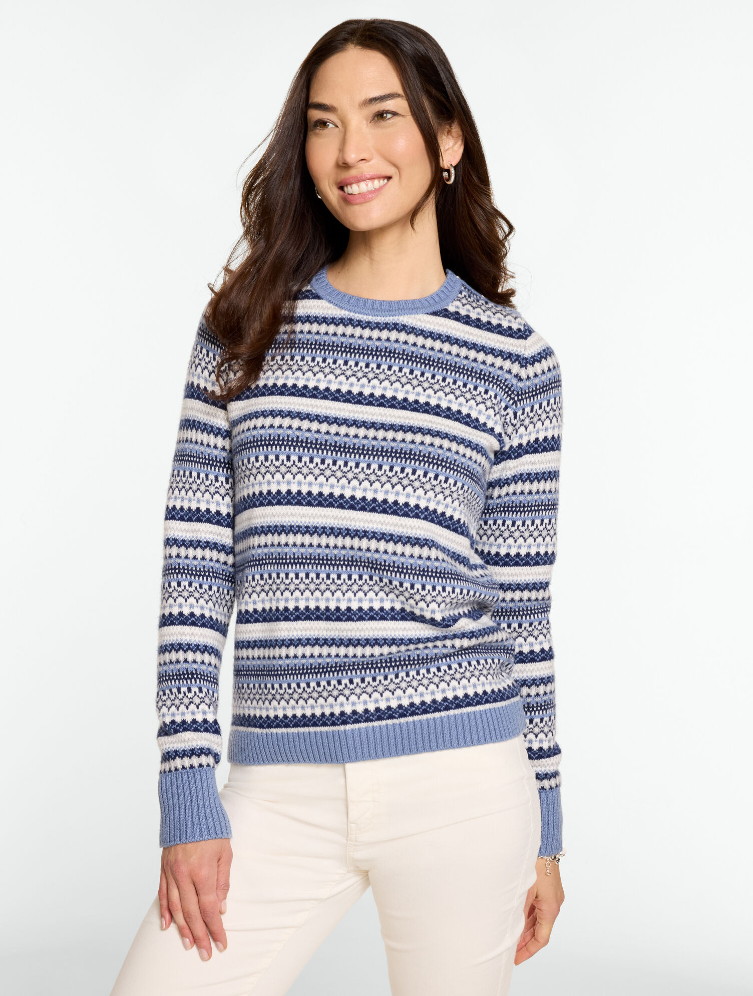 Chic Fair Isle Crewneck Sweater
