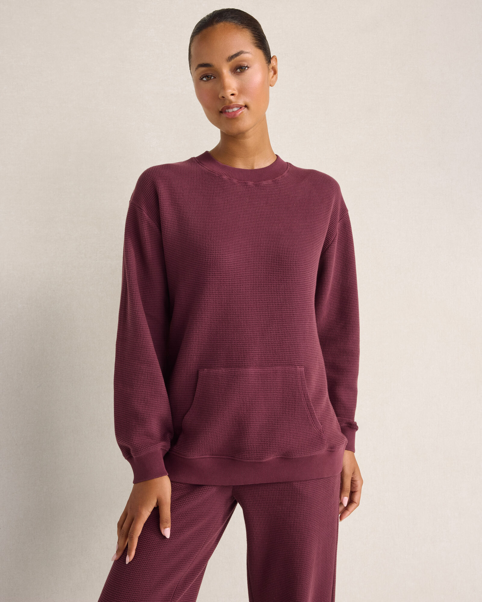 Resti Organic Cotton Waffle Pocket Crewneck