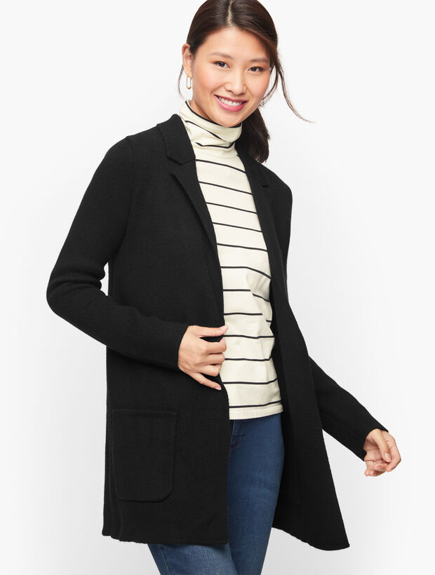 Notch Collar Sweater Jacket