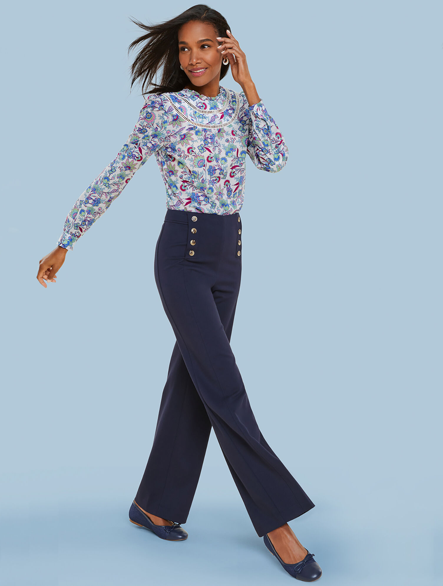 Ruffle Trim Blouse - Flourish Floral | Talbots