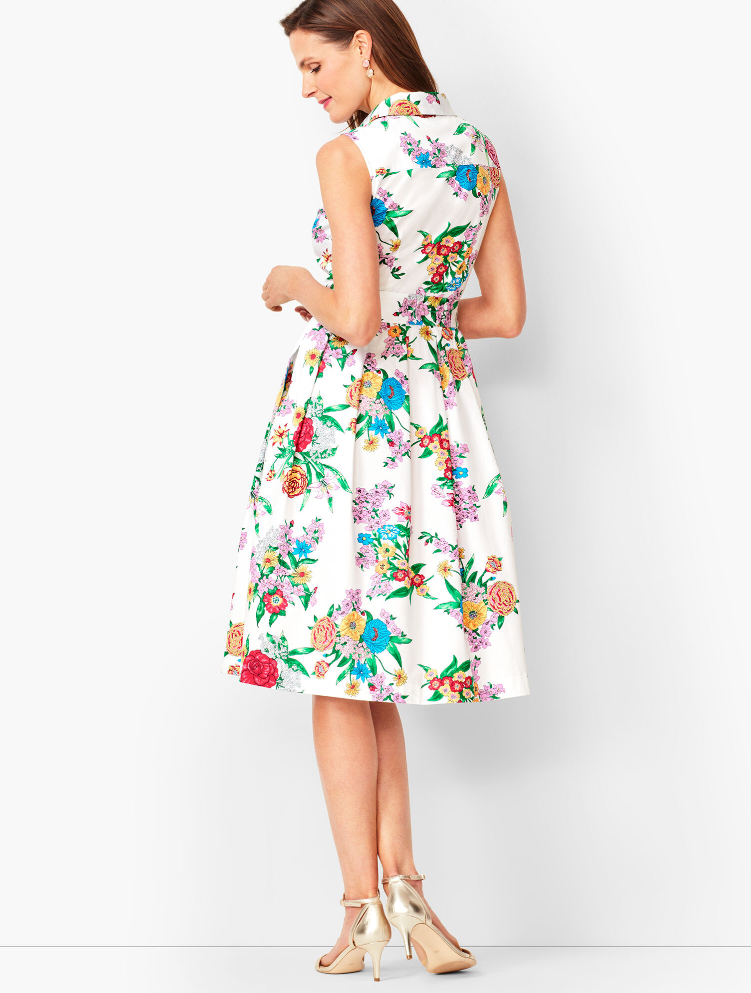Blossoms Sateen Shirtdress