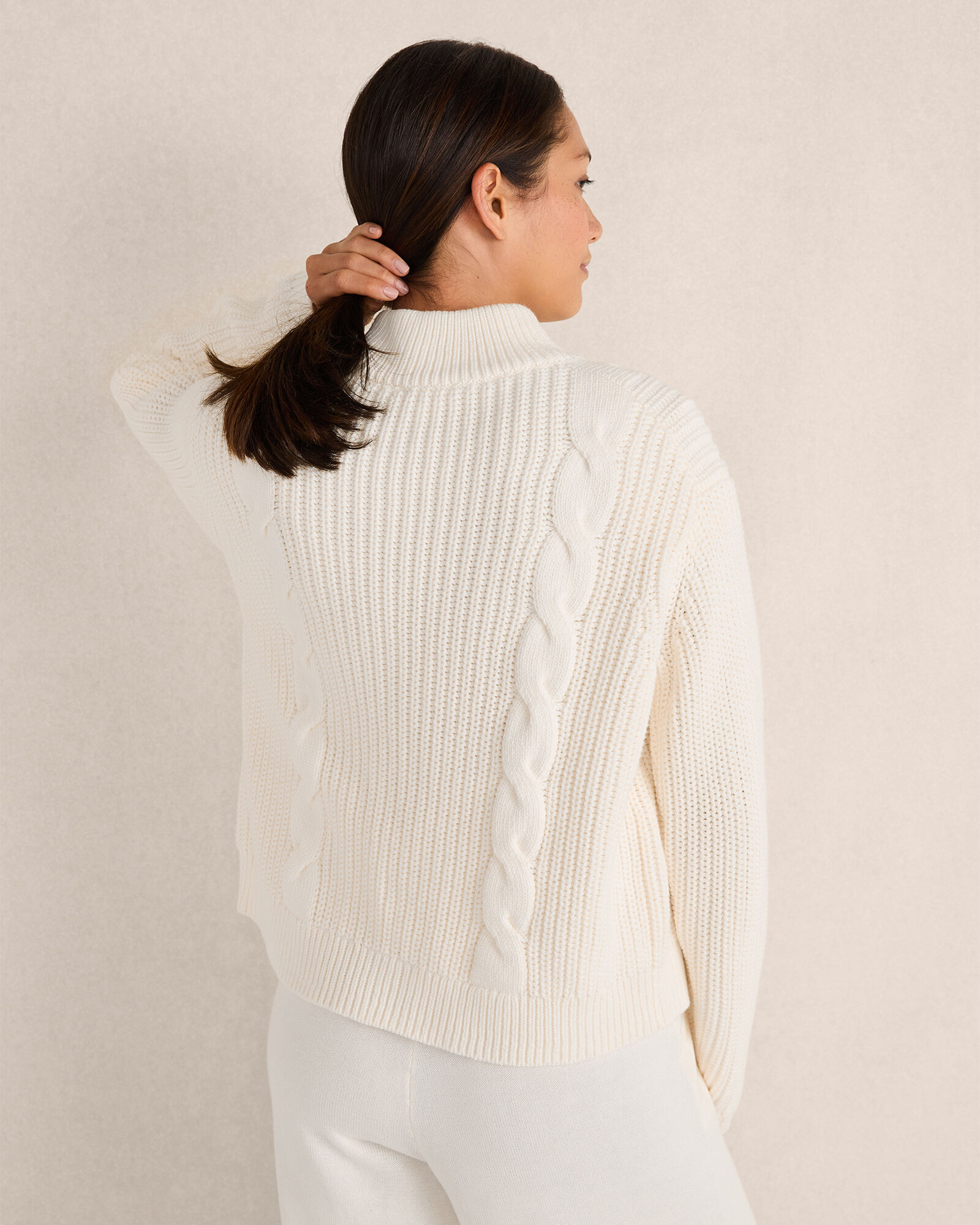 Cotton Mixed Stitch Double-Zip Cardigan | Haven Well Within