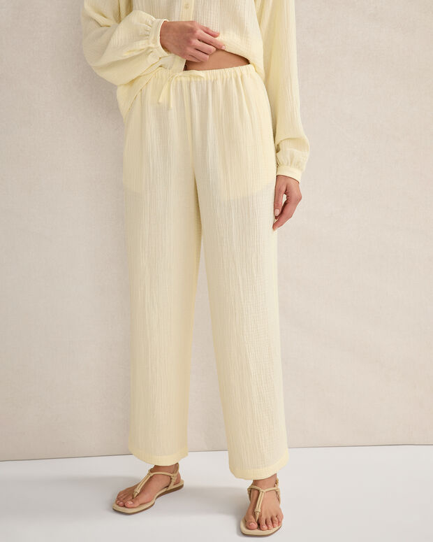 Organic Cotton Gauze Straight Leg Pants