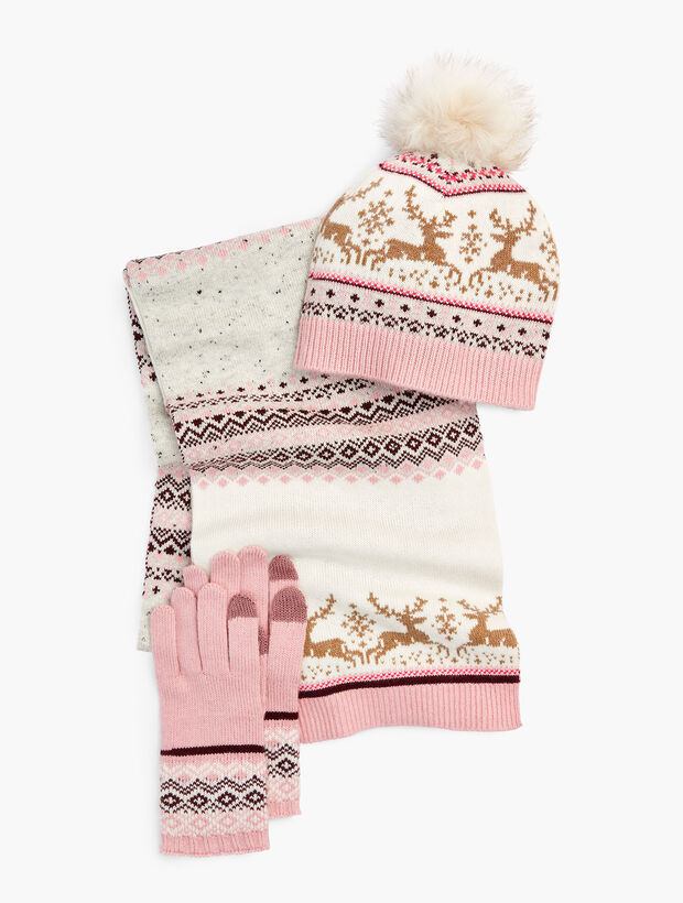 Reindeer Fair Isle Pompom Hat