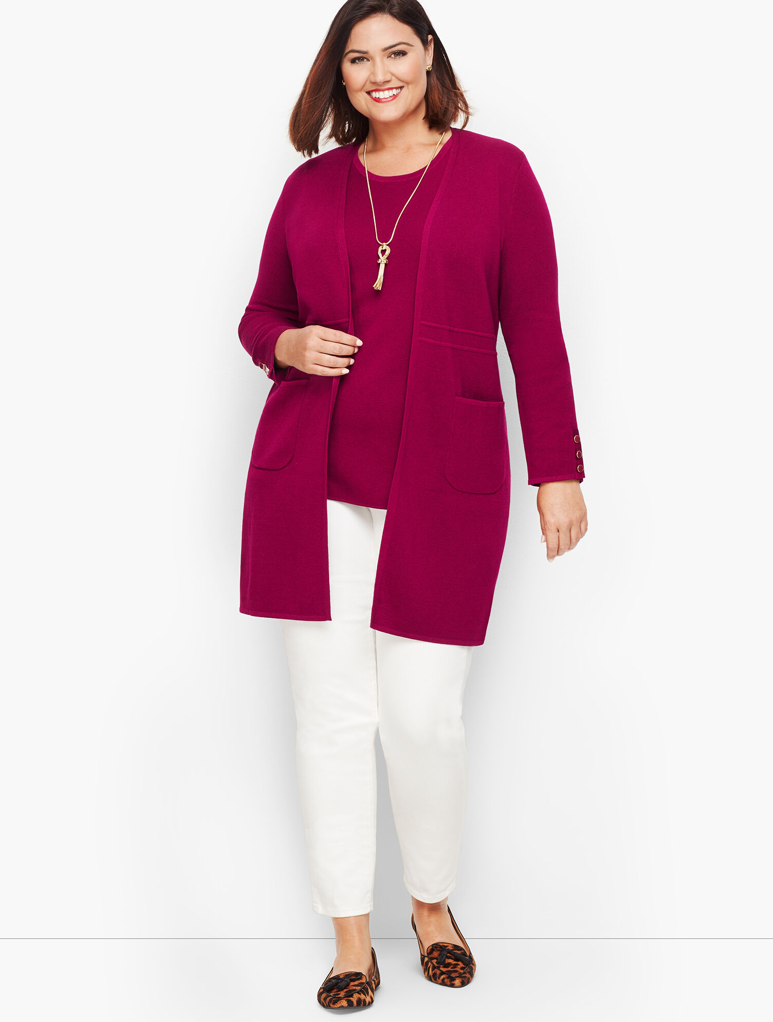 Cotton Modal Open Front Sweater