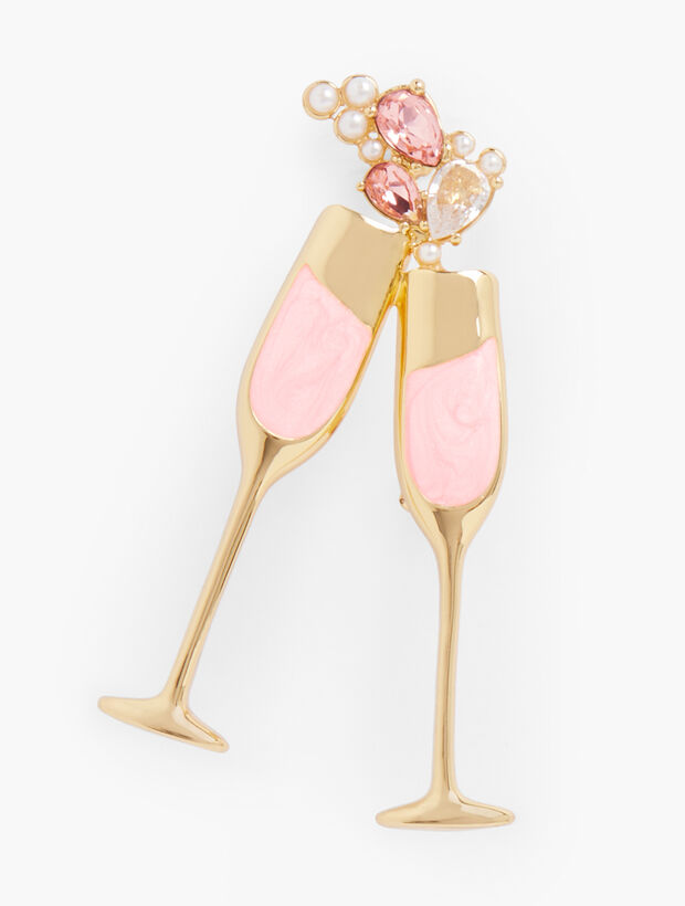 Champagne Toast Brooch 