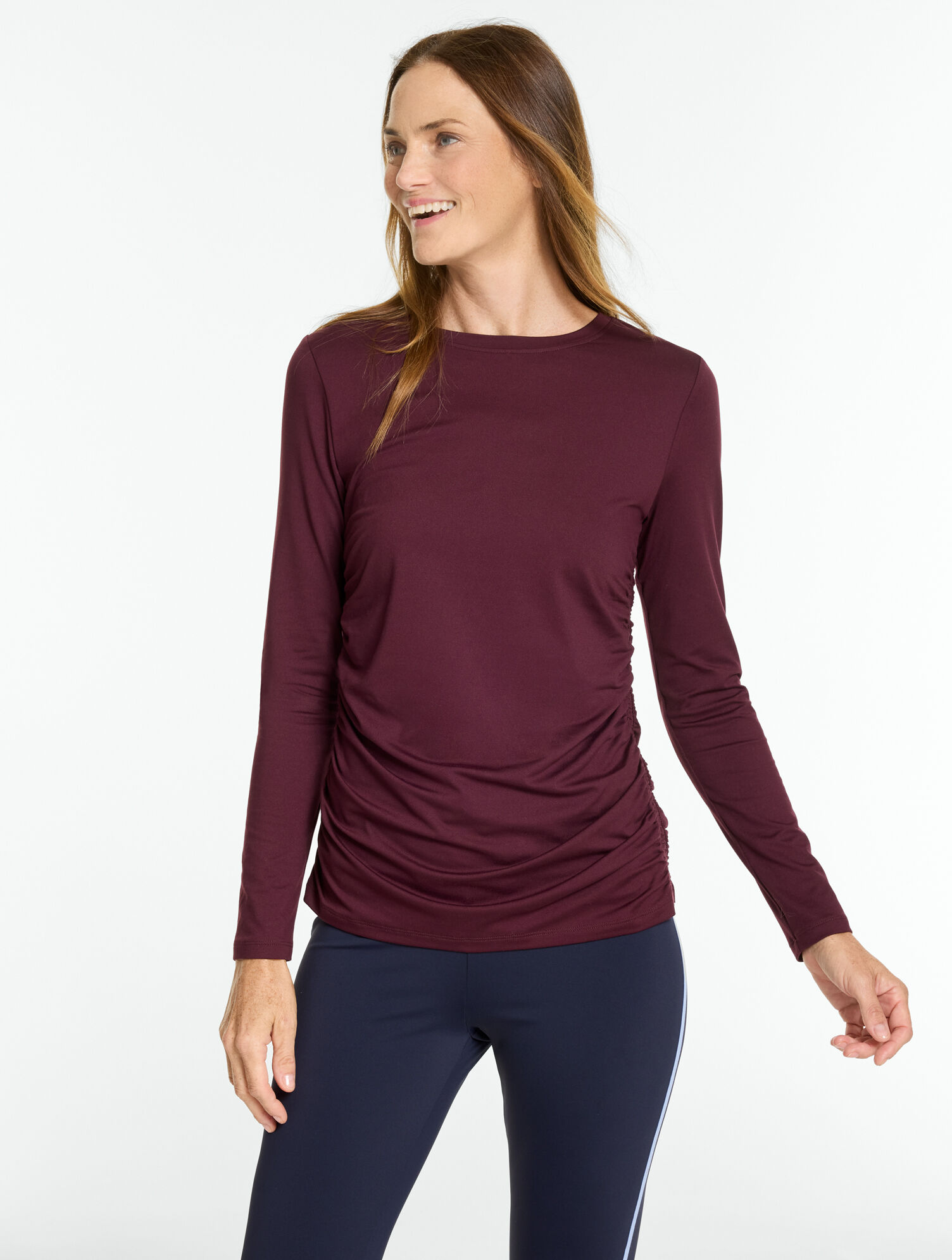 Supersoft Jersey Long Sleeve Ruched Tee
