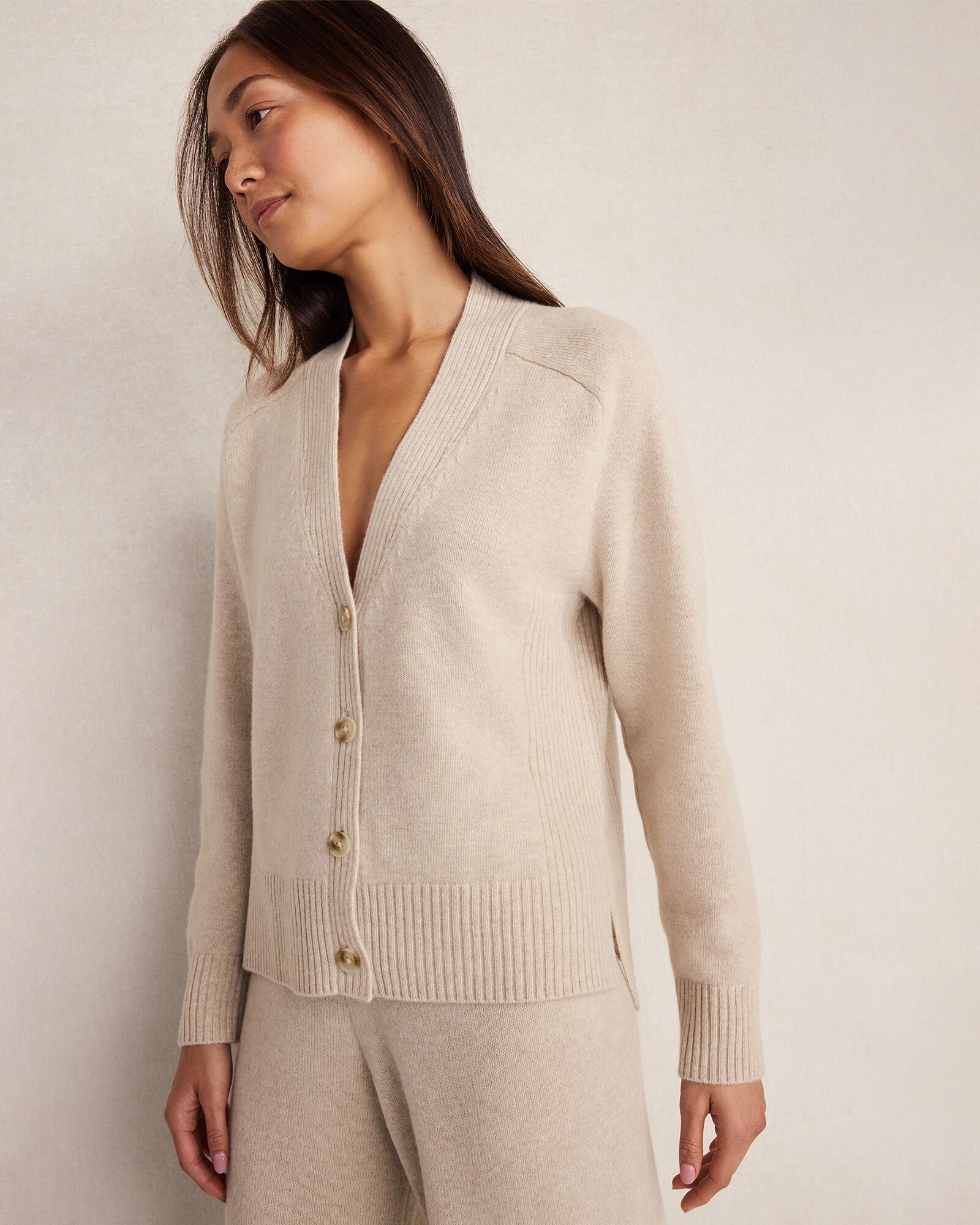 Cashmere Saddle Shoulder Cardigan - image 2