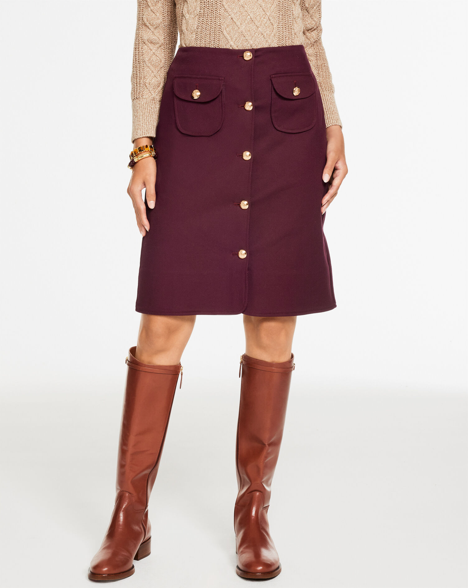 Twill A-Line Skirt