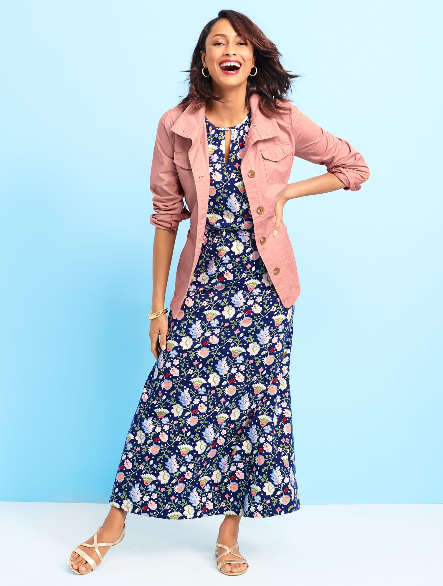 Floral Keyhole Maxi Dress Talbots