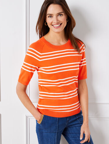 Elbow Sleeve Pullover - Cheerful Stripe