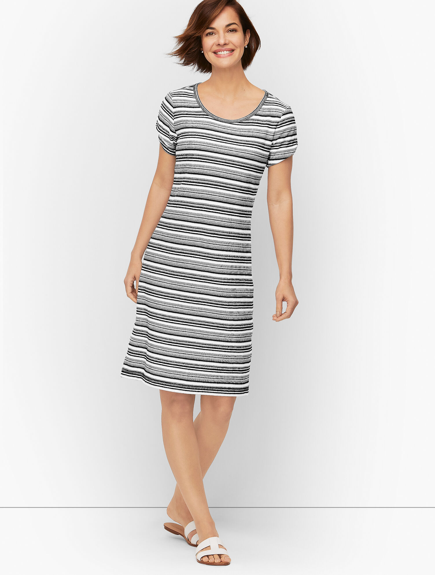 Toulon Stripe Twist Detail Dress | Talbots
