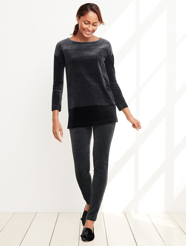 Talbots Colorblock Luxe Velour Colorblock Top | Talbots