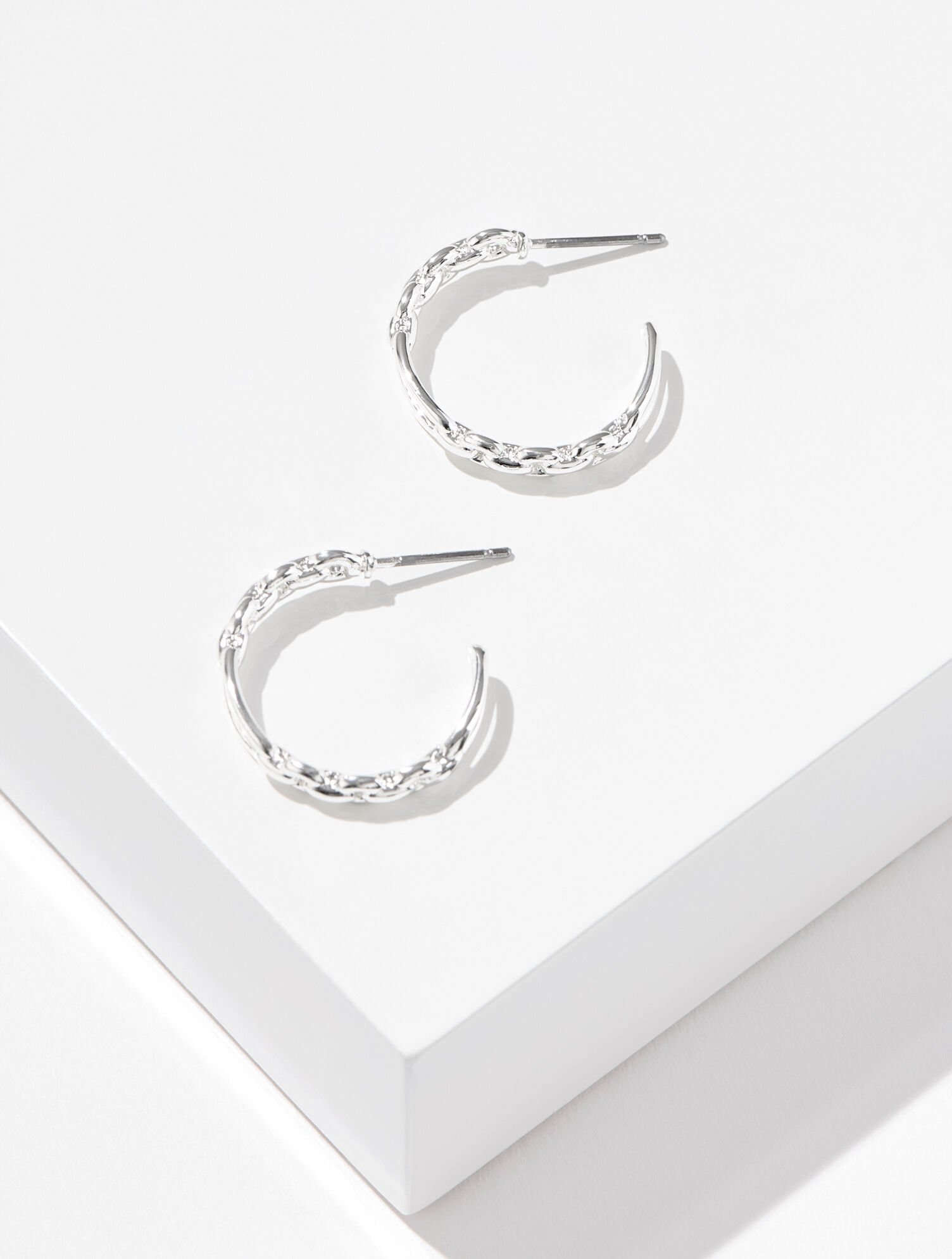Delicate Chain Hoop Earrings