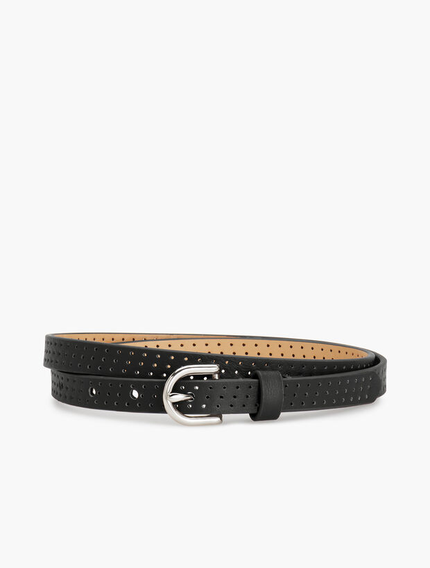 Skinny Leather Perforated Belt