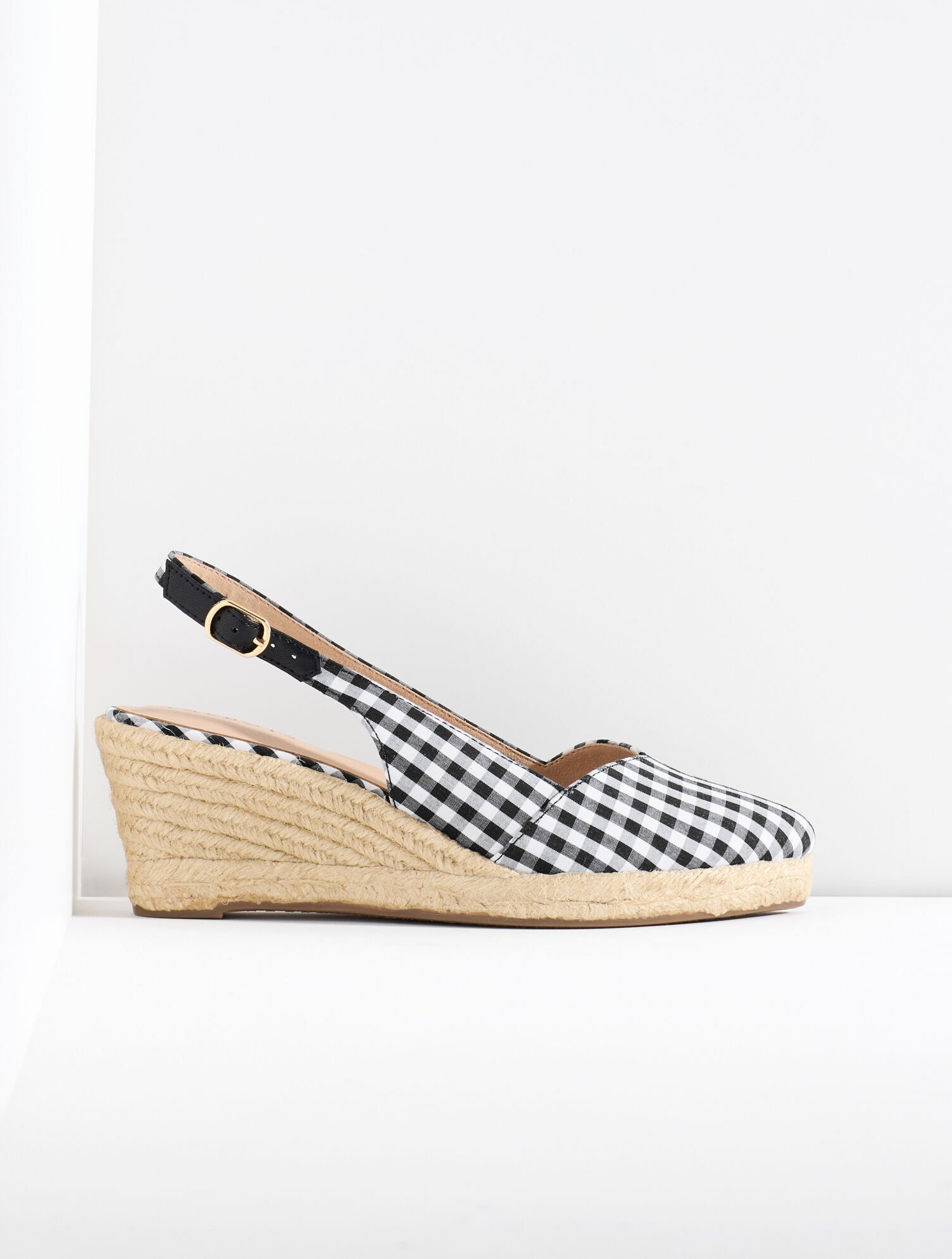 Vivi Slingback Gingham Espadrille Wedges