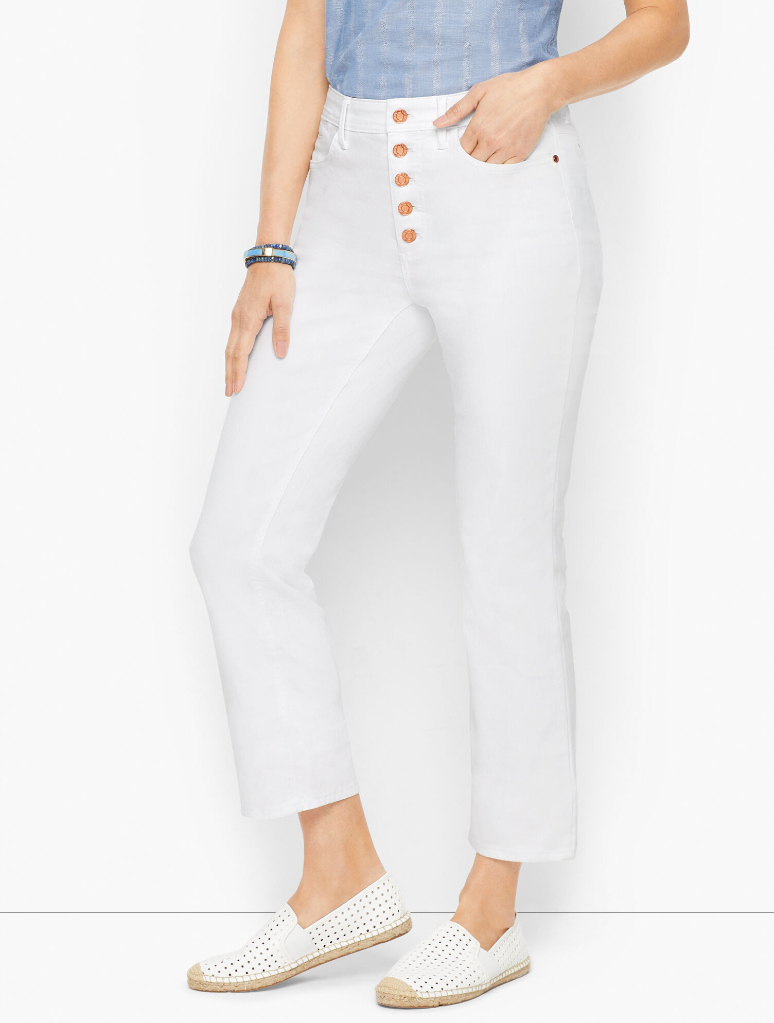 Demi Boot Ankle Jeans - White