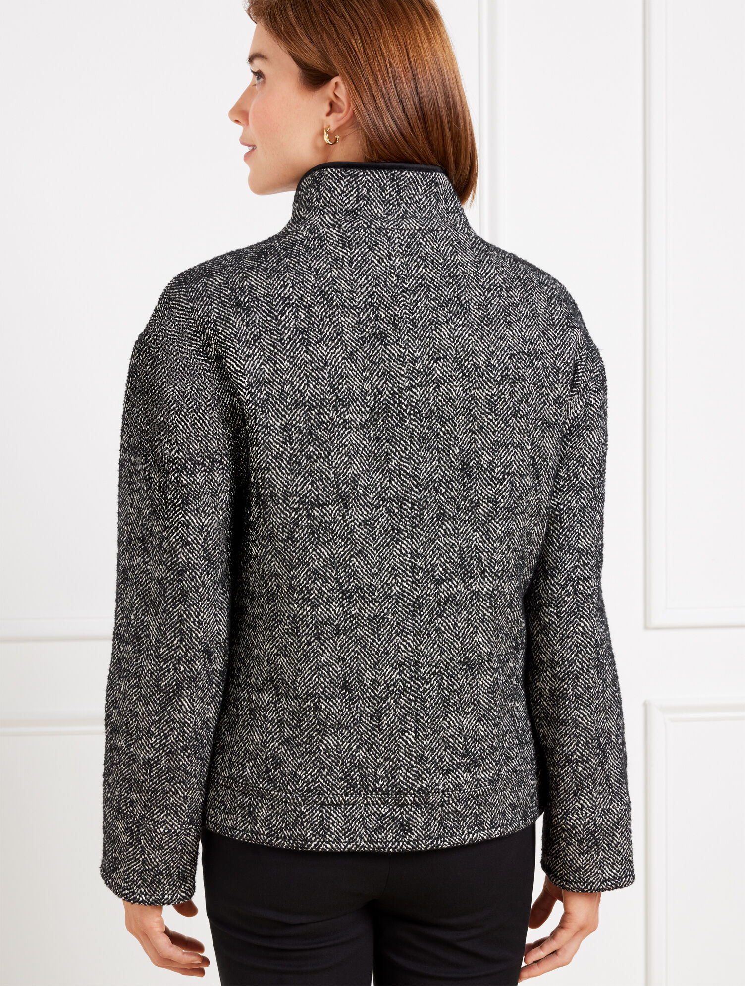 Boucl&eacute; Herringbone Coat
