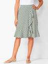 Jersey Cascading Midi Skirt - Stripe