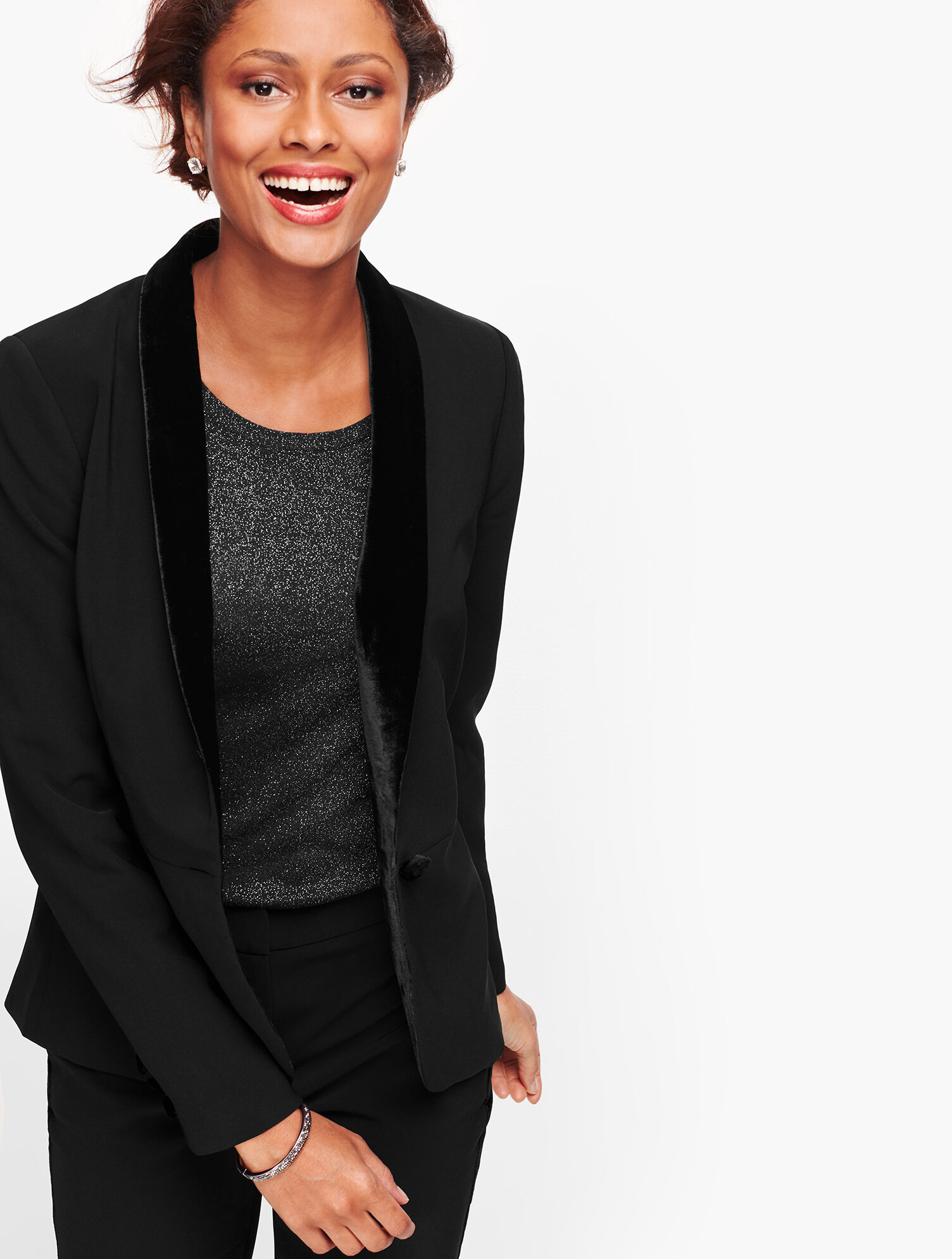 Stretch Crepe Tuxedo Blazer