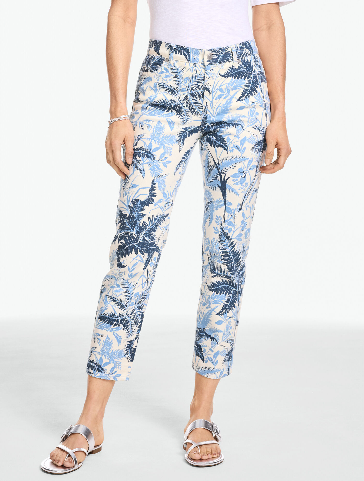 Straight Crop Lightweight Jeans - Jungle Toile