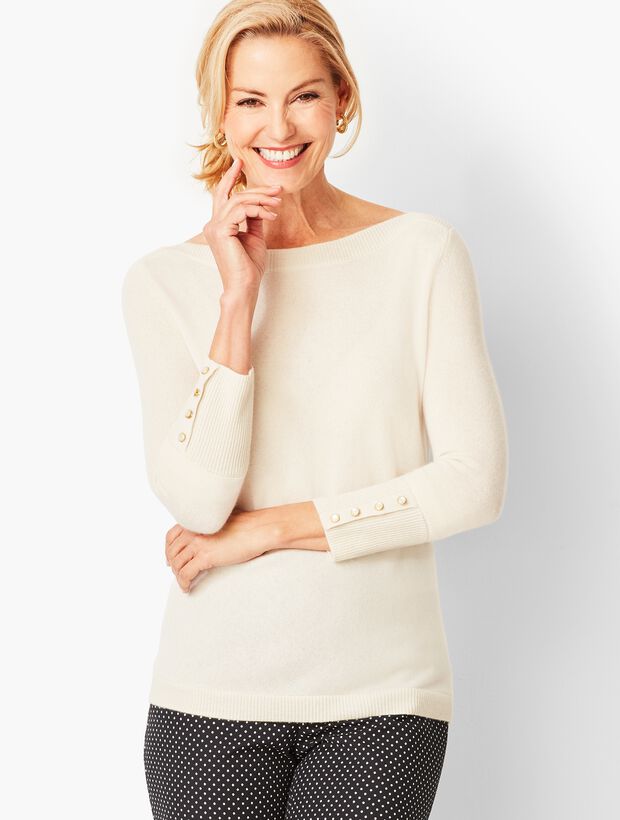 Cashmere Bateau-Neck Sweater