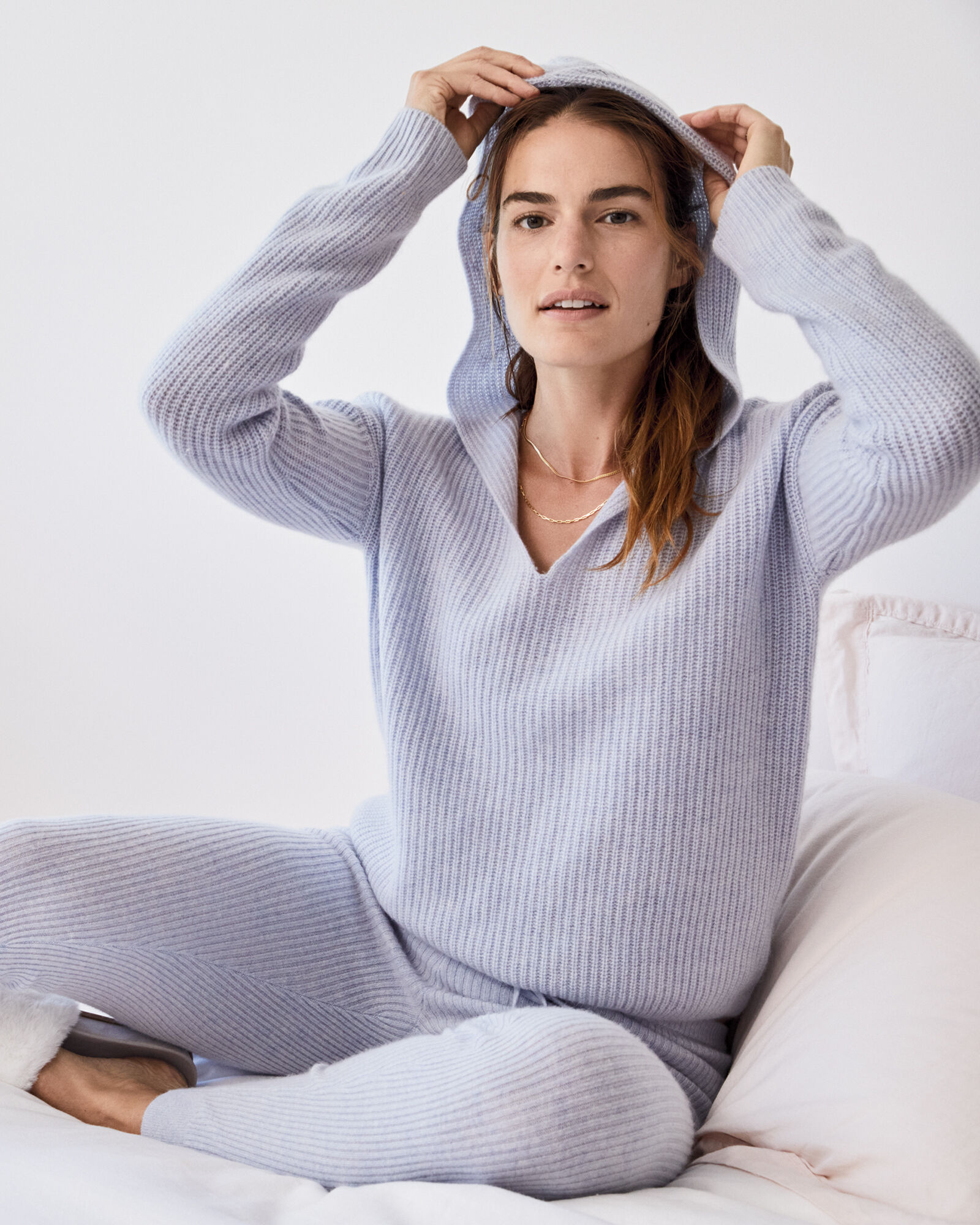 Cashmere Ribbed Hoodie