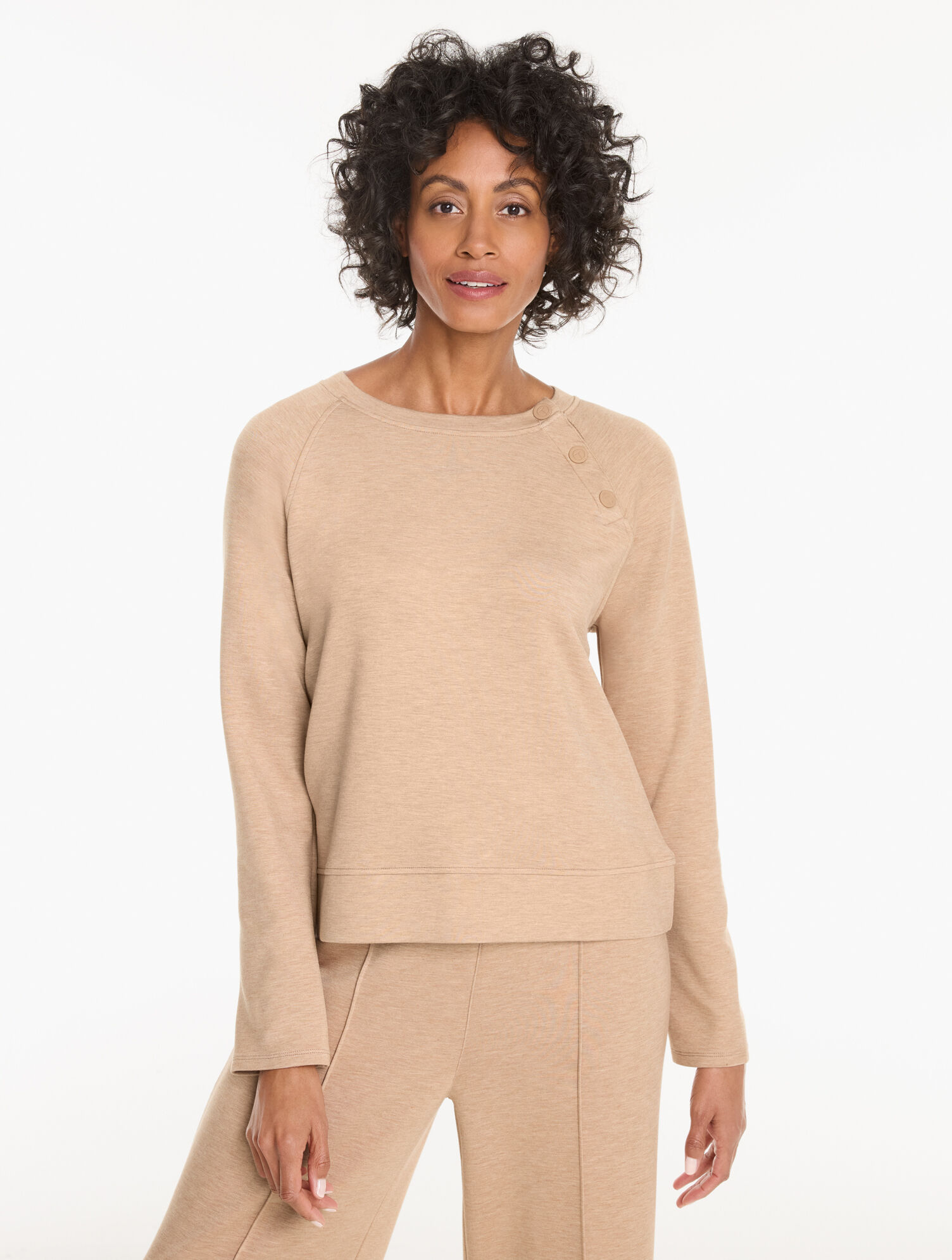 AirKnit Stretch Snap Raglan Pullover - Heathered