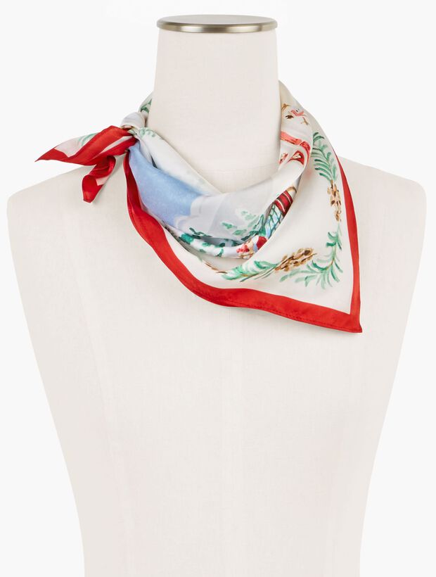 Silk Winter Sleigh Square Scarf
