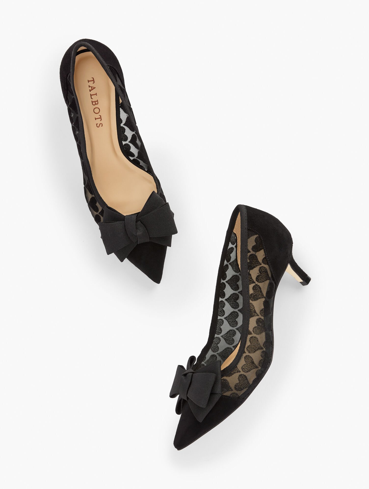 Erica Velvet Bow Kitten Heel Pumps