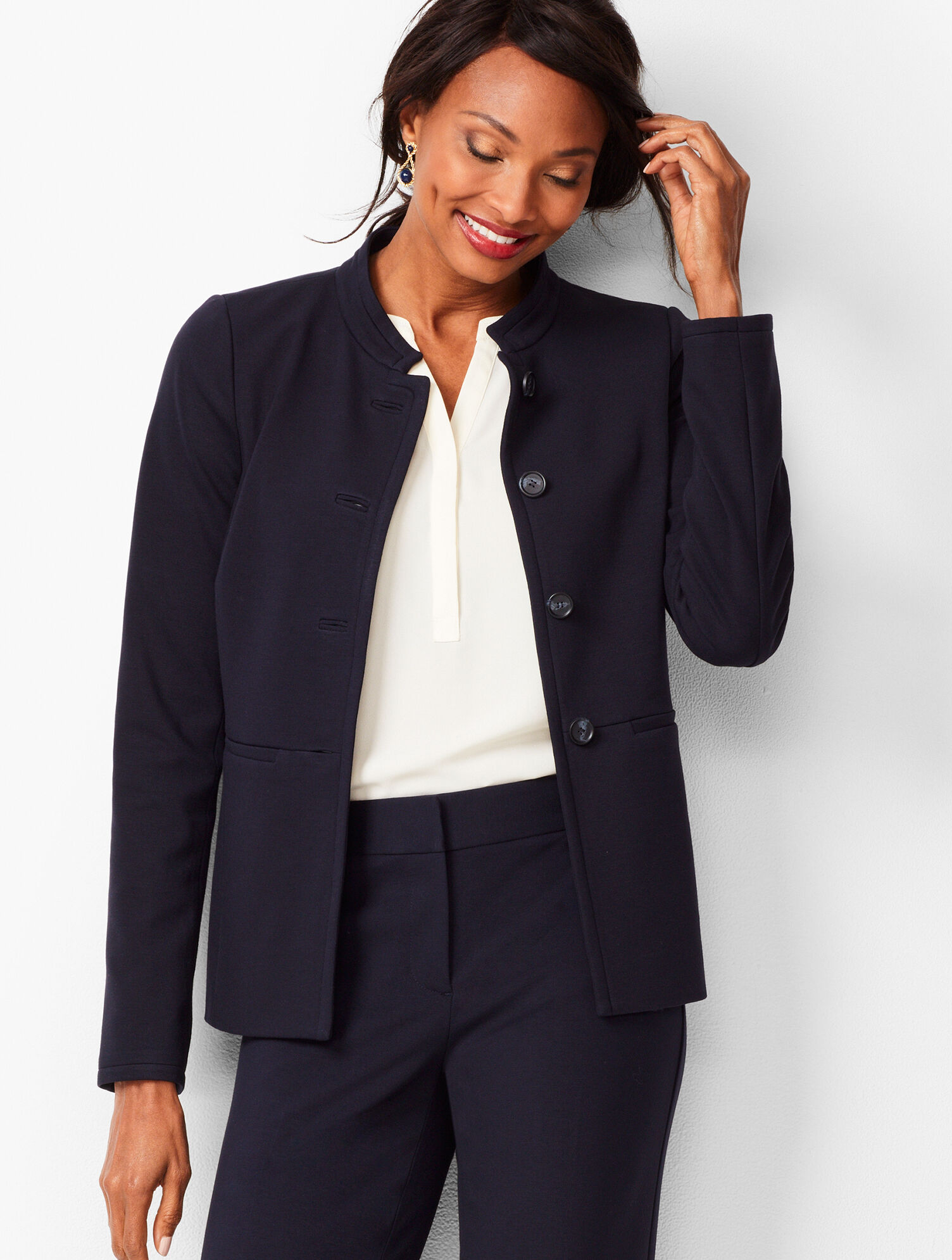 Italian Luxe Knit Four-Button Jacket