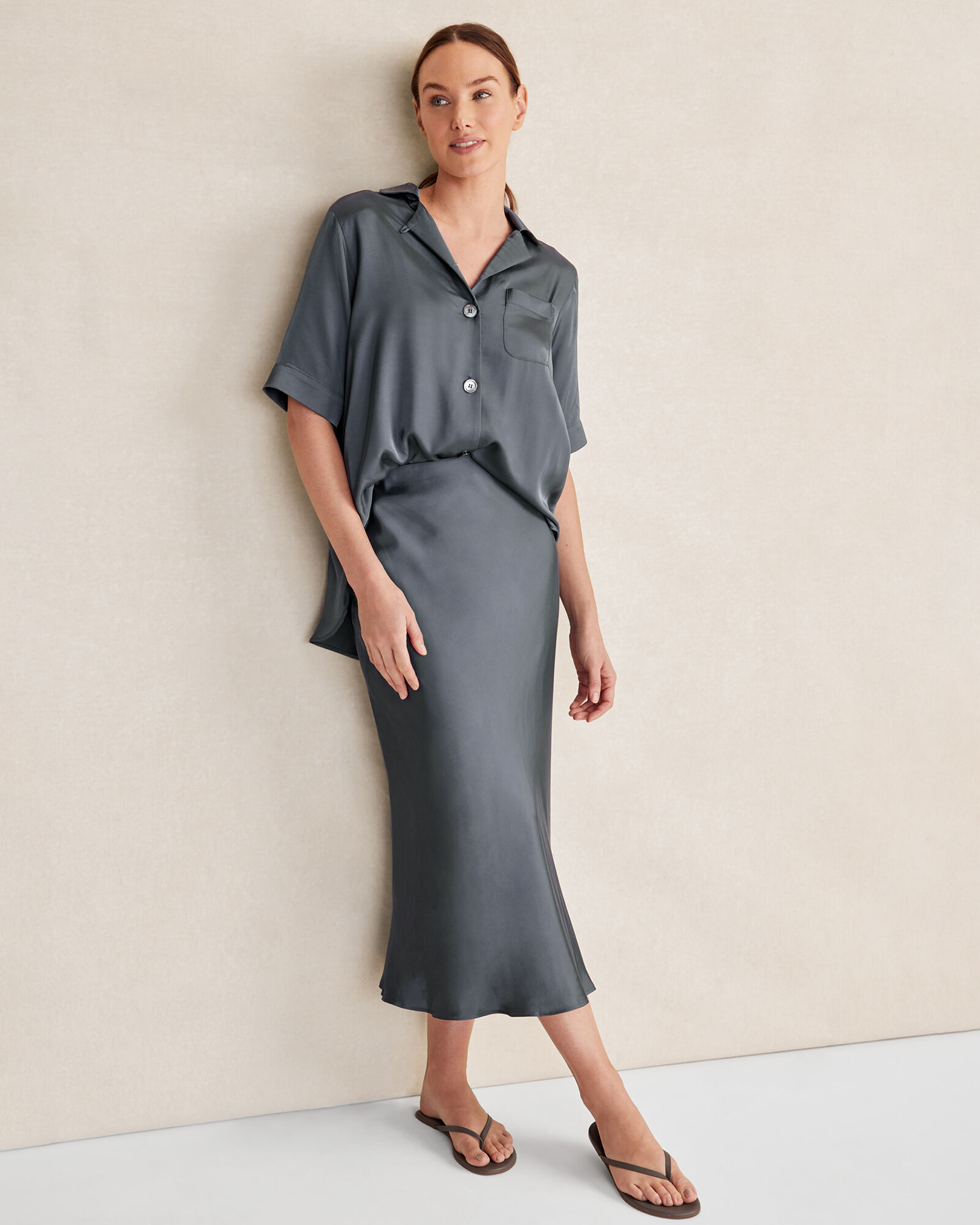 Silky Midi Skirt