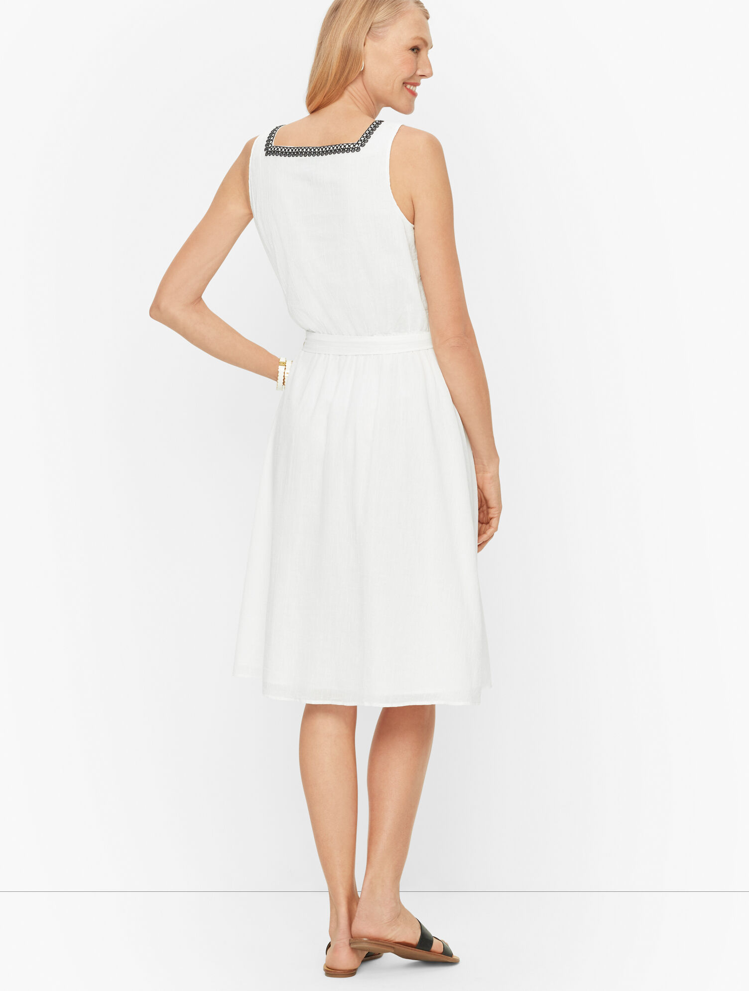 fit and flare white dress White Long Sleeve Flare Dress – Juniper main image 1