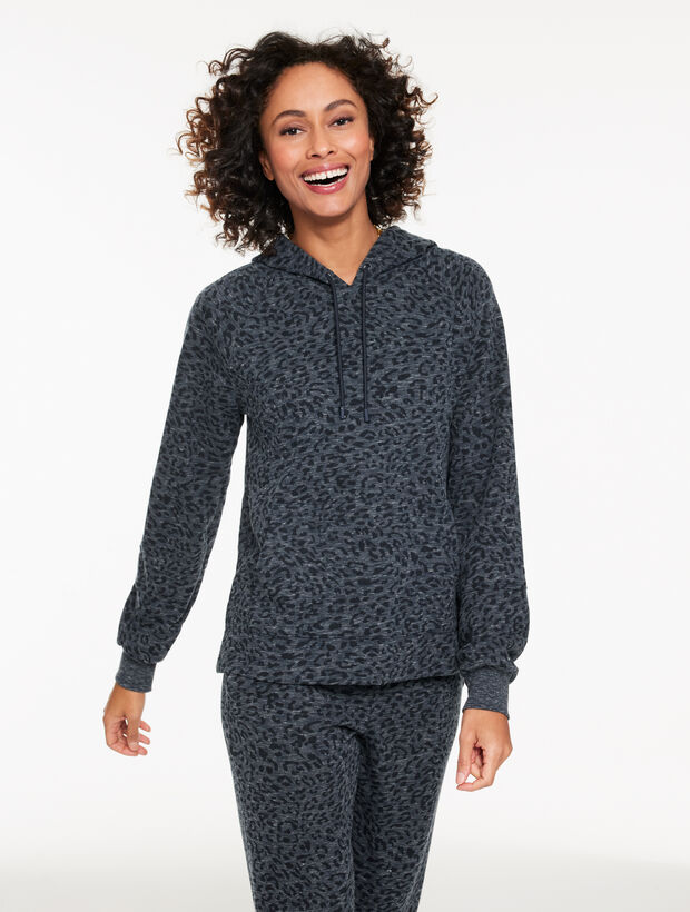 French Terry Hoodie - Tonal Cheetah