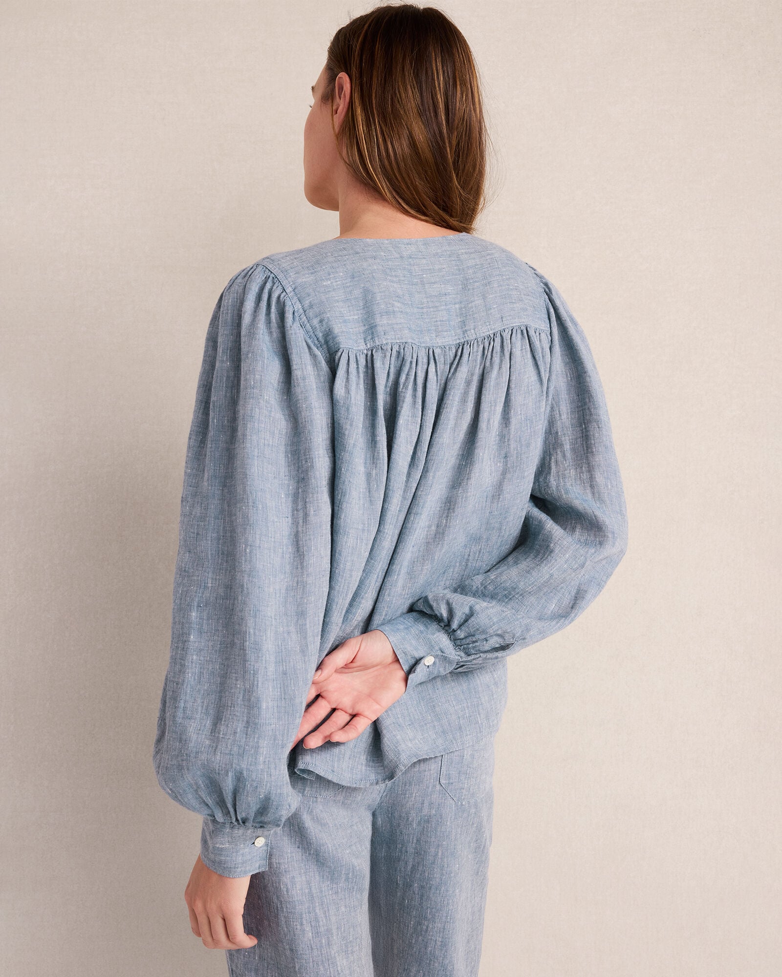 Linen V-Neck Blouse