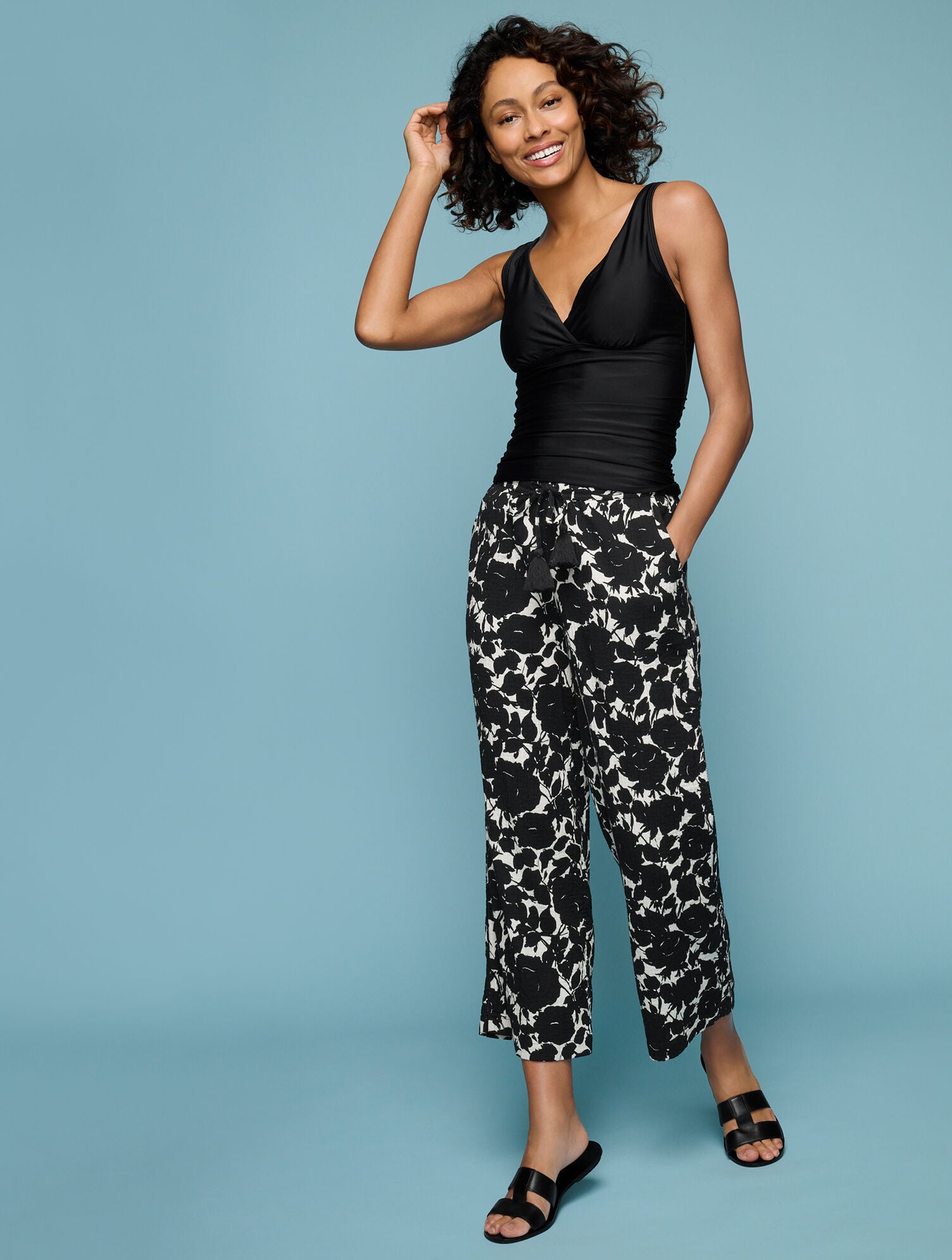 Aqua Club Gauze Pant Cover-Up - Capri Rose