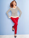 Button-Shoulder Sweater-Stripe