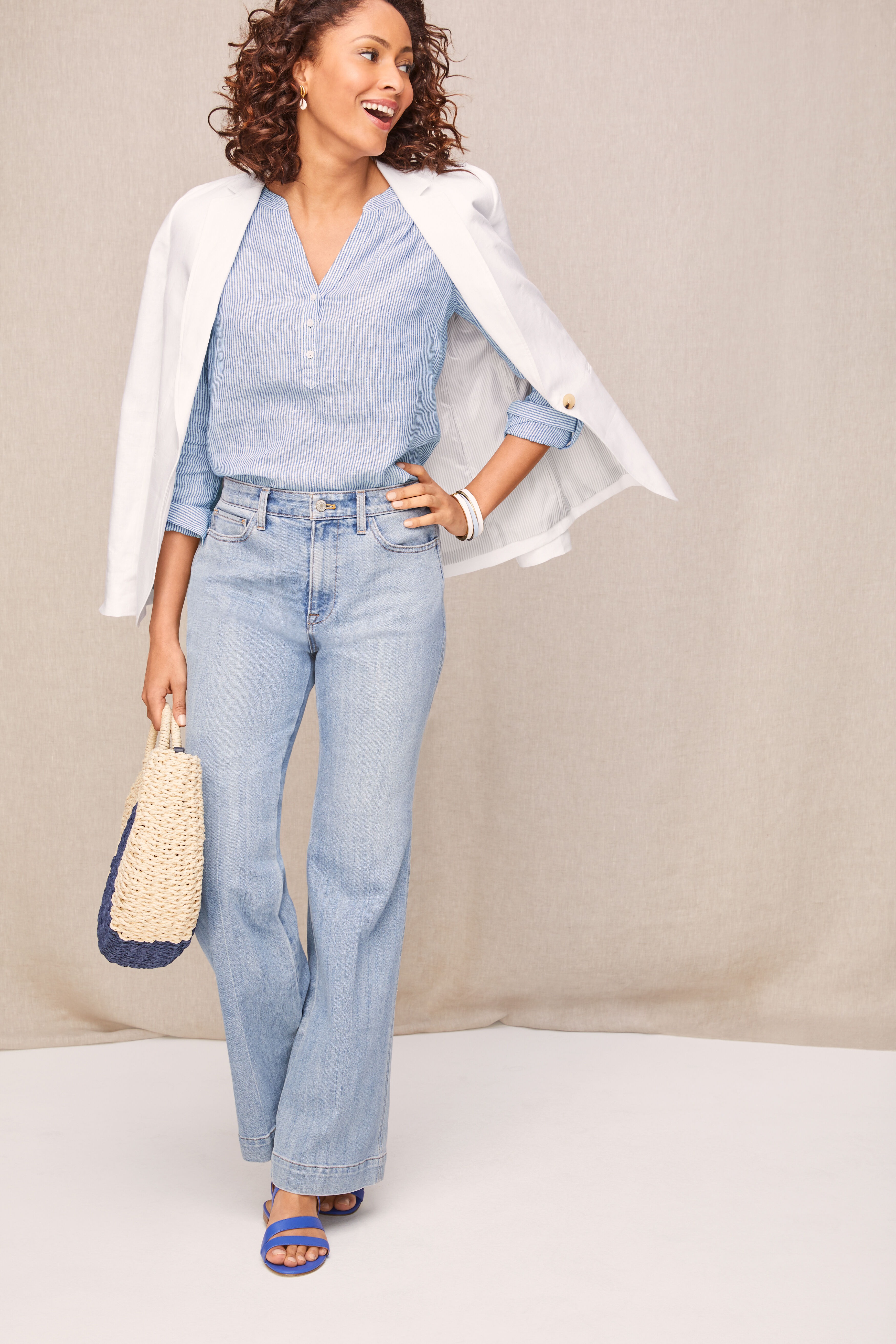 Classic Linen Blazer - White