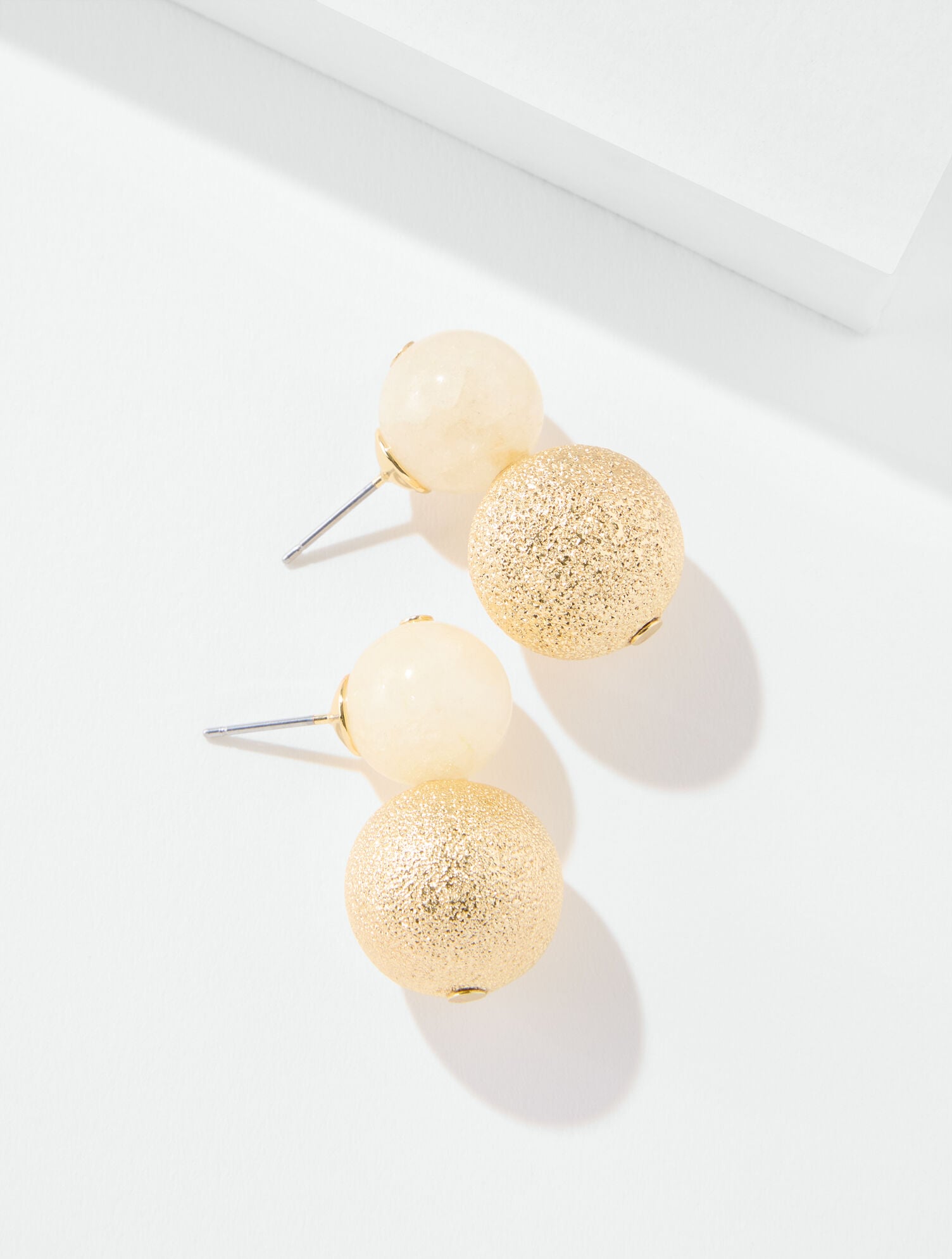 Lollipop Ivory Bead Drop Earrings
