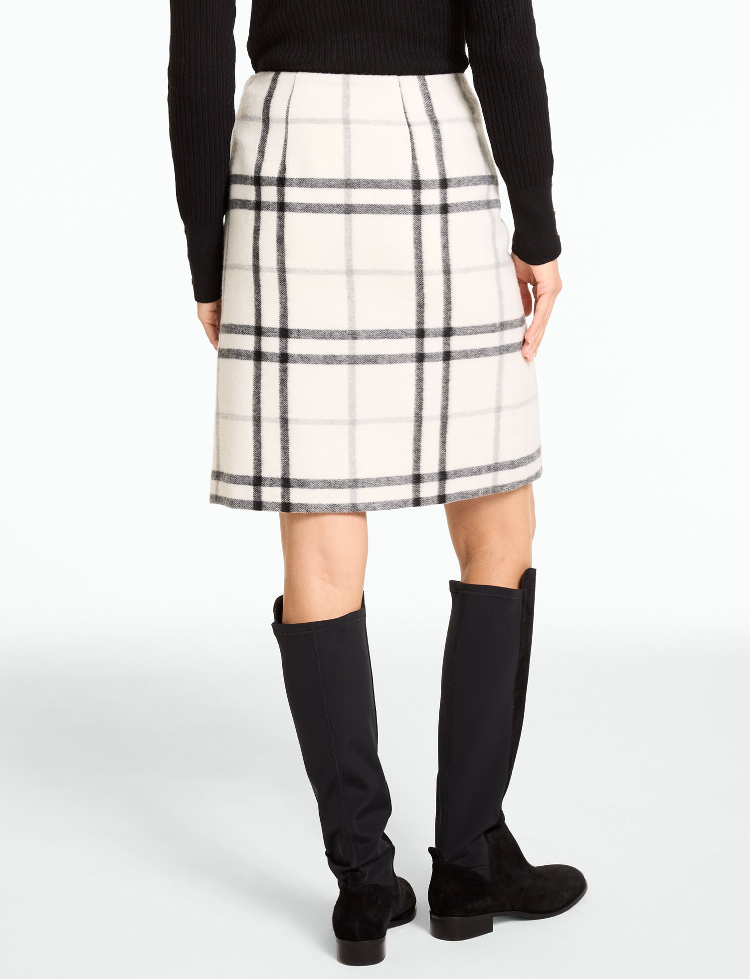 Fringe Wrap Skirt - Windowpane