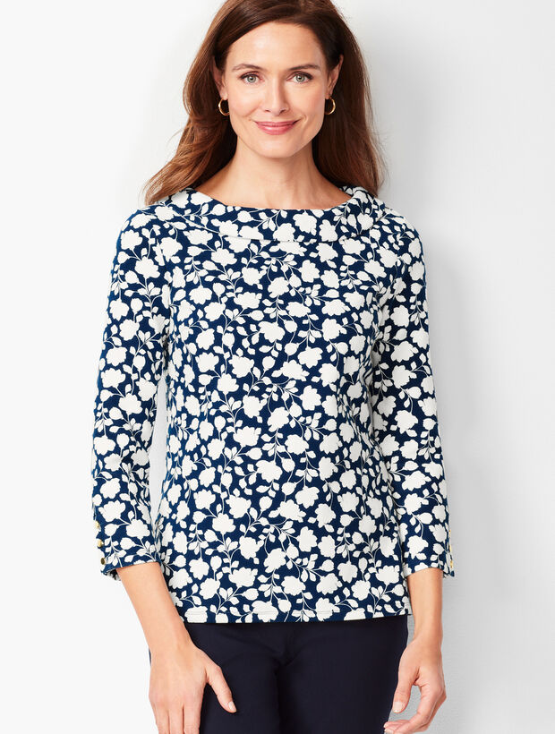 Portrait Collar Top - Floral