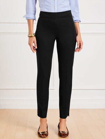 Women's Petite Modern Workwear Black Cotton Blend Dress Pants | Talbots Women's Petite Modern Workwear Black Cotton Blend Dress Pants | Talbots