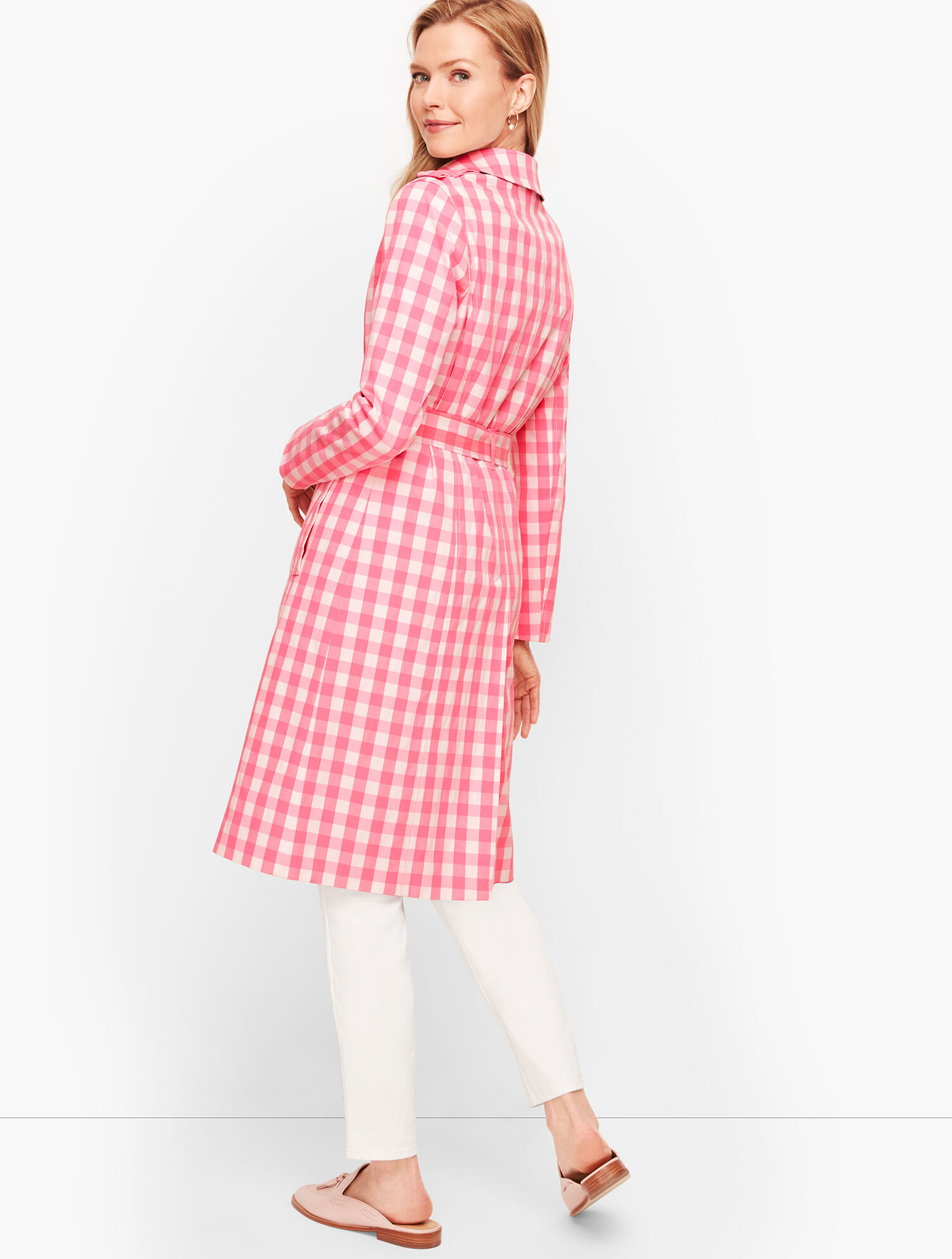 Gingham Trench Coat