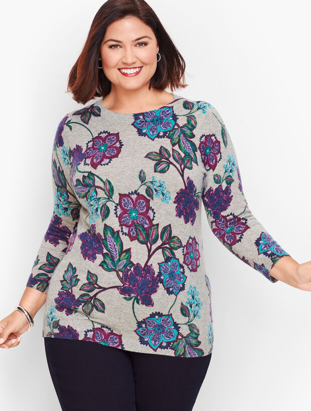 Cashmere Audrey Sweater - Floral