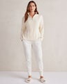 Shaker Stitch Half-Zip Cable Knit Sweater