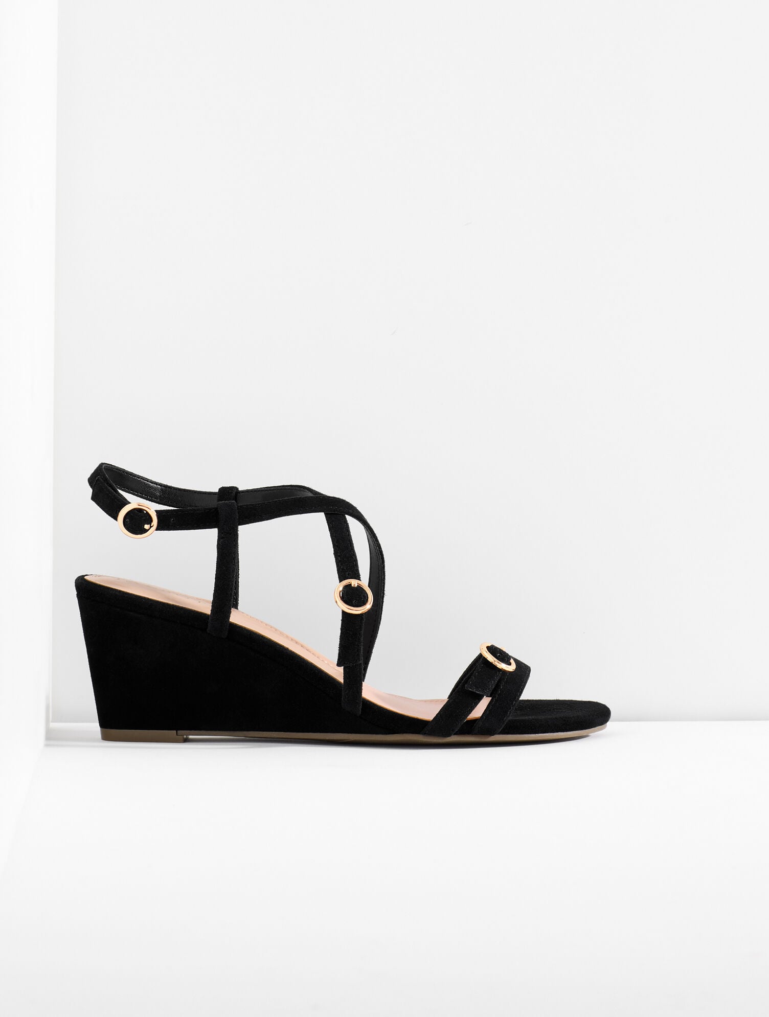 Royce Strappy Wedge Suede Sandals