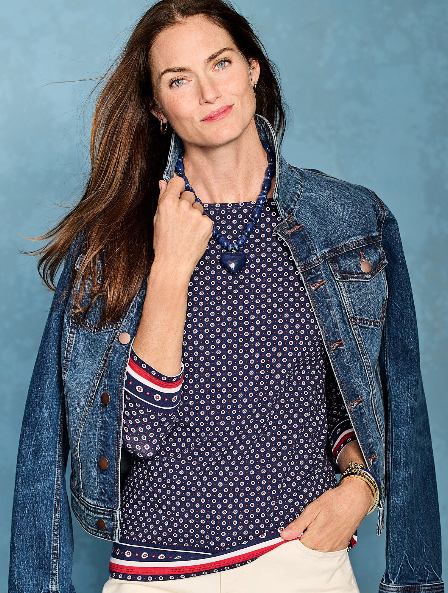 Bateau Neck Tee - Foulard Floral