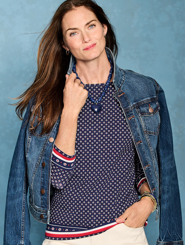 Bateau Neck Tee - Foulard Floral